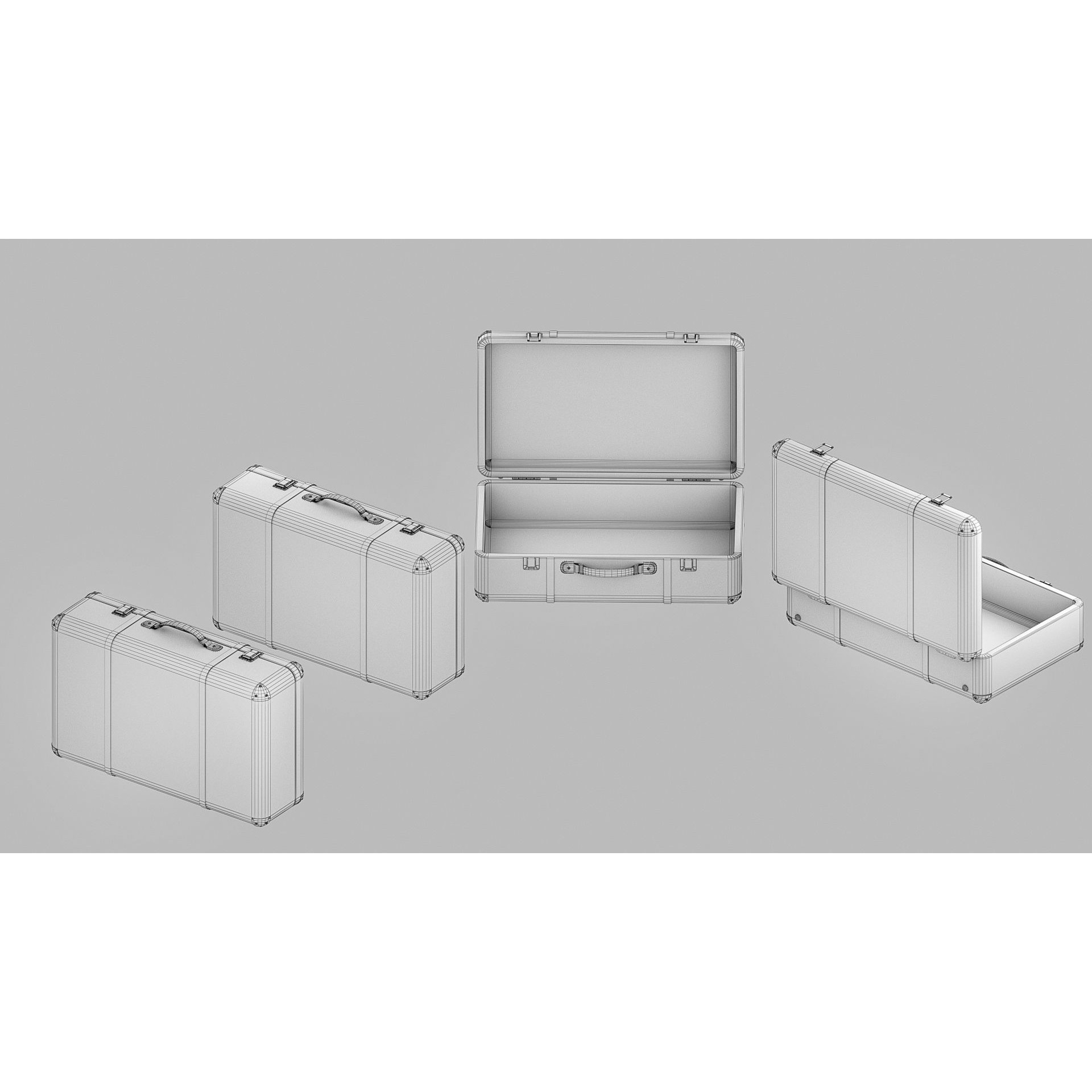 Vintage Suitcases - Low-Poly Game-Ready 3D Model - View 19