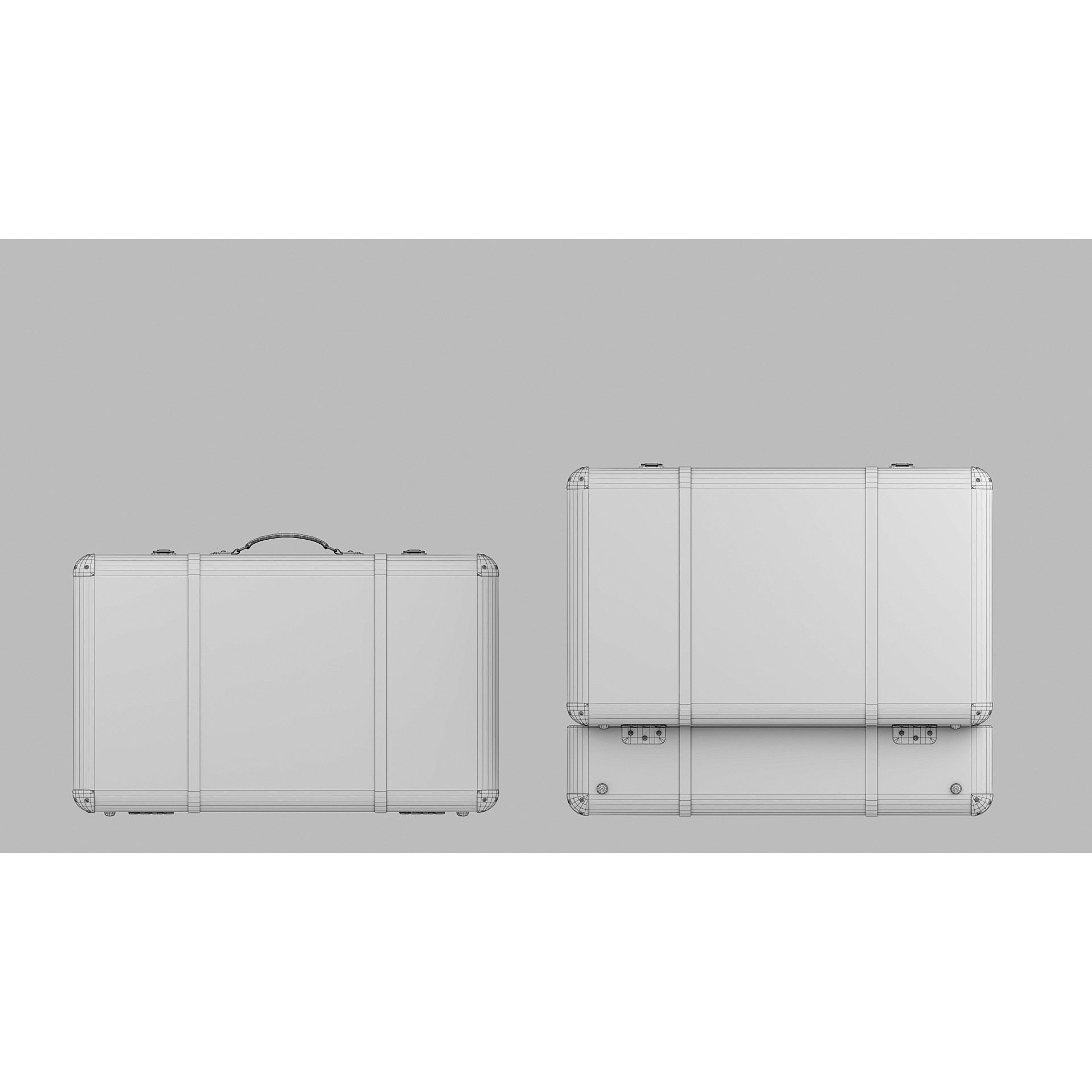Vintage Suitcases - Low-Poly Game-Ready 3D Model - View 7