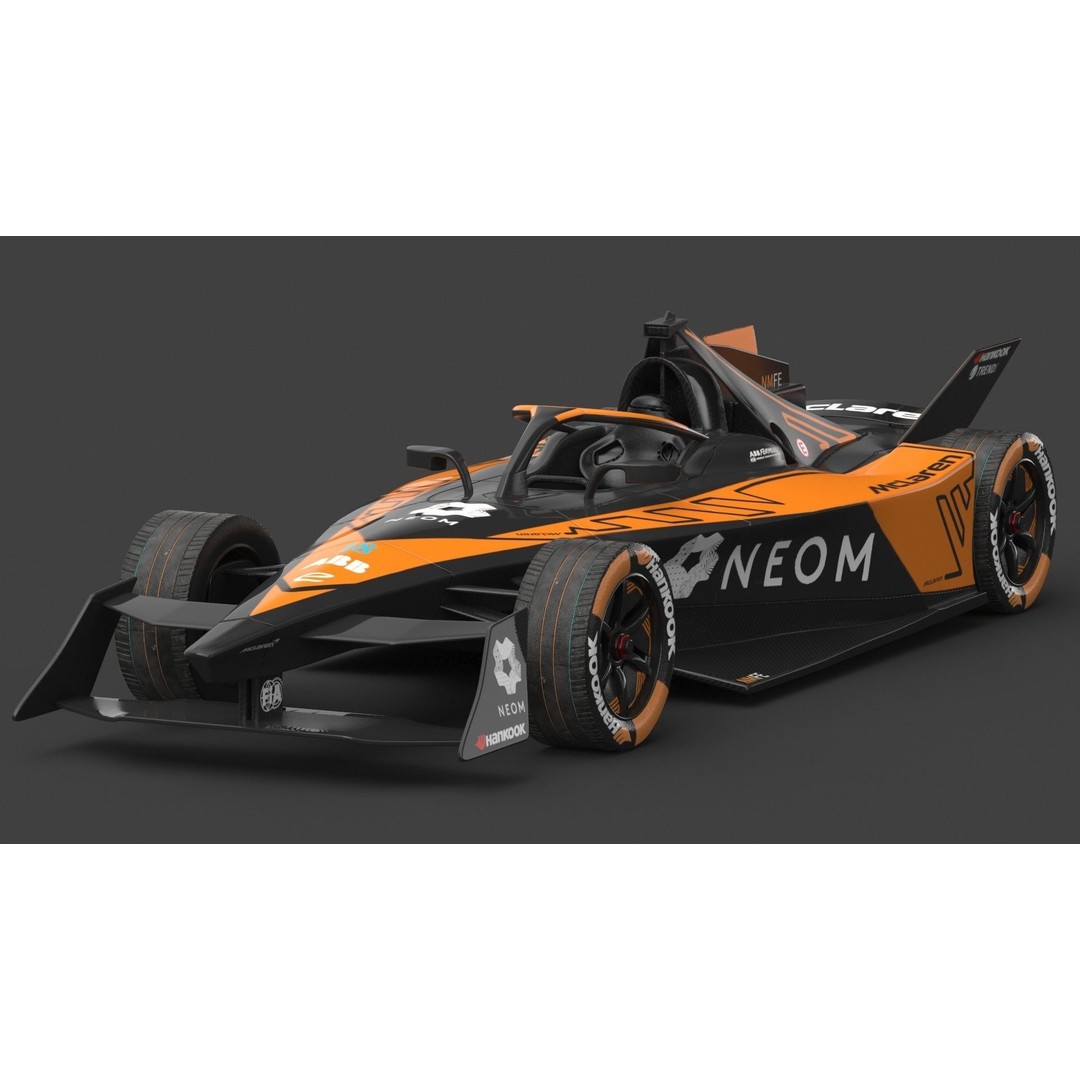 NEOM McLaren Formula E 2024 3D Model – PBR Racing Car, FBX, OBJ - View 3
