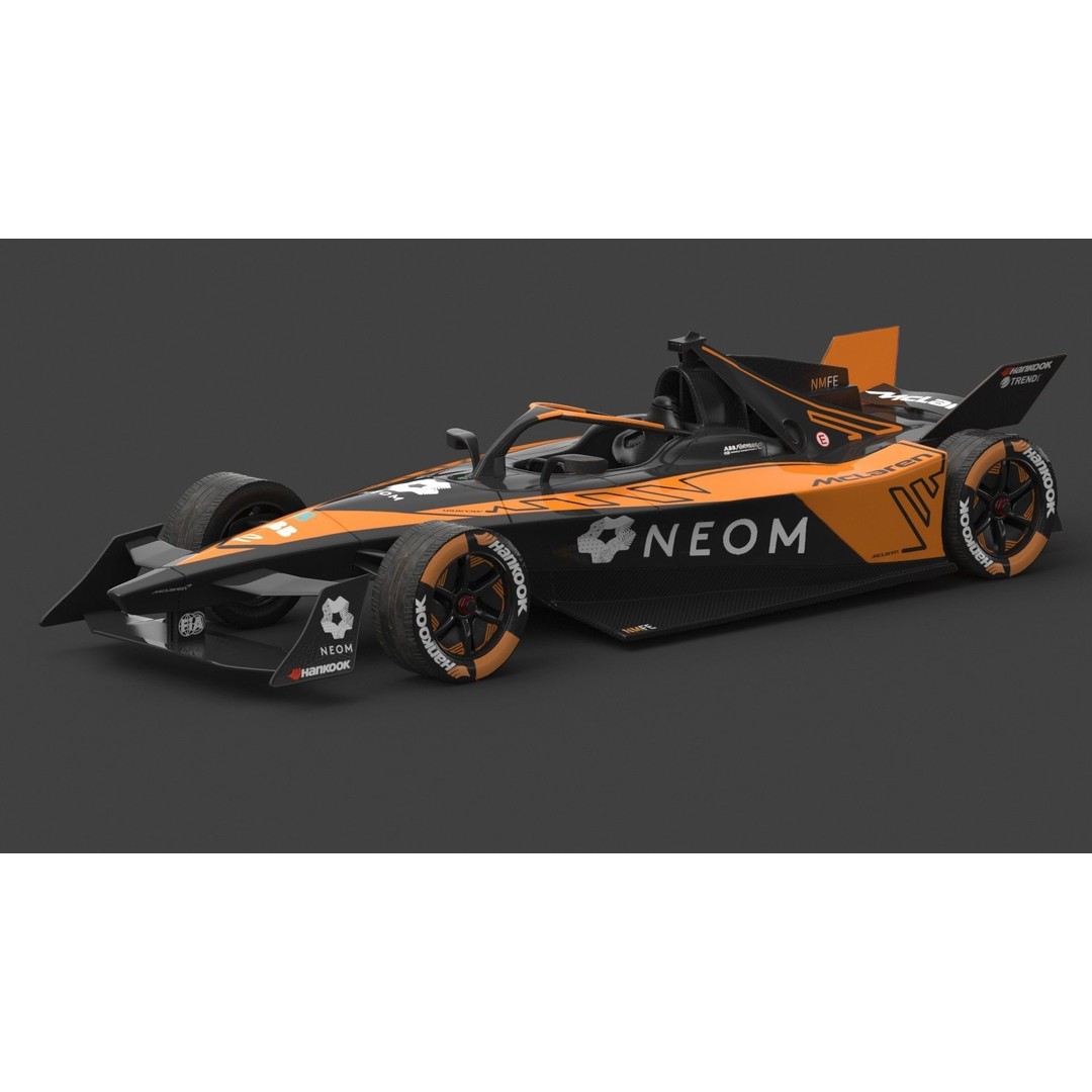 NEOM McLaren Formula E 2024 3D Model – PBR Racing Car, FBX, OBJ - View 4
