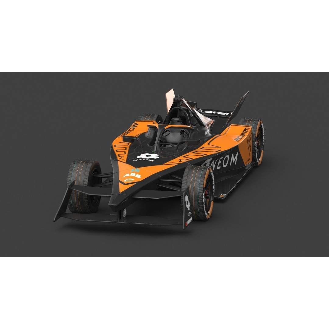 NEOM McLaren Formula E 2024 3D Model – PBR Racing Car, FBX, OBJ - View 5