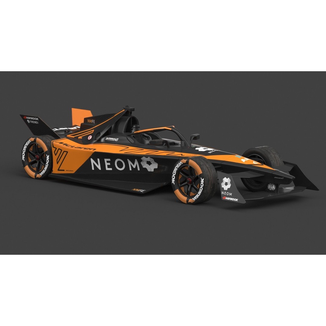 NEOM McLaren Formula E 2024 3D Model – PBR Racing Car, FBX, OBJ - View 6