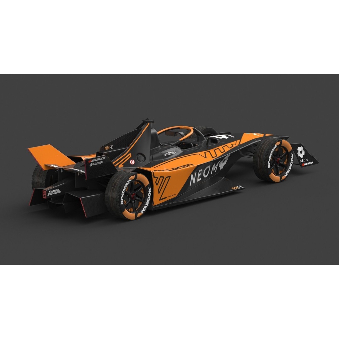 NEOM McLaren Formula E 2024 3D Model – PBR Racing Car, FBX, OBJ - View 7