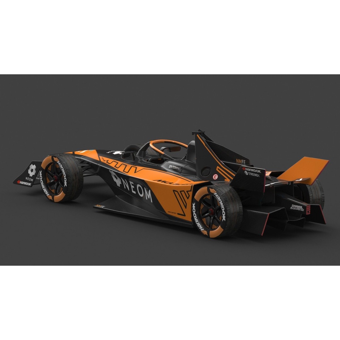 NEOM McLaren Formula E 2024 3D Model – PBR Racing Car, FBX, OBJ - View 8