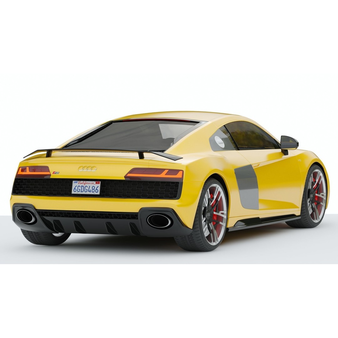 Audi R8 2019 3D Model – High Poly Sport Car, PBR Textures, FBX - View 3