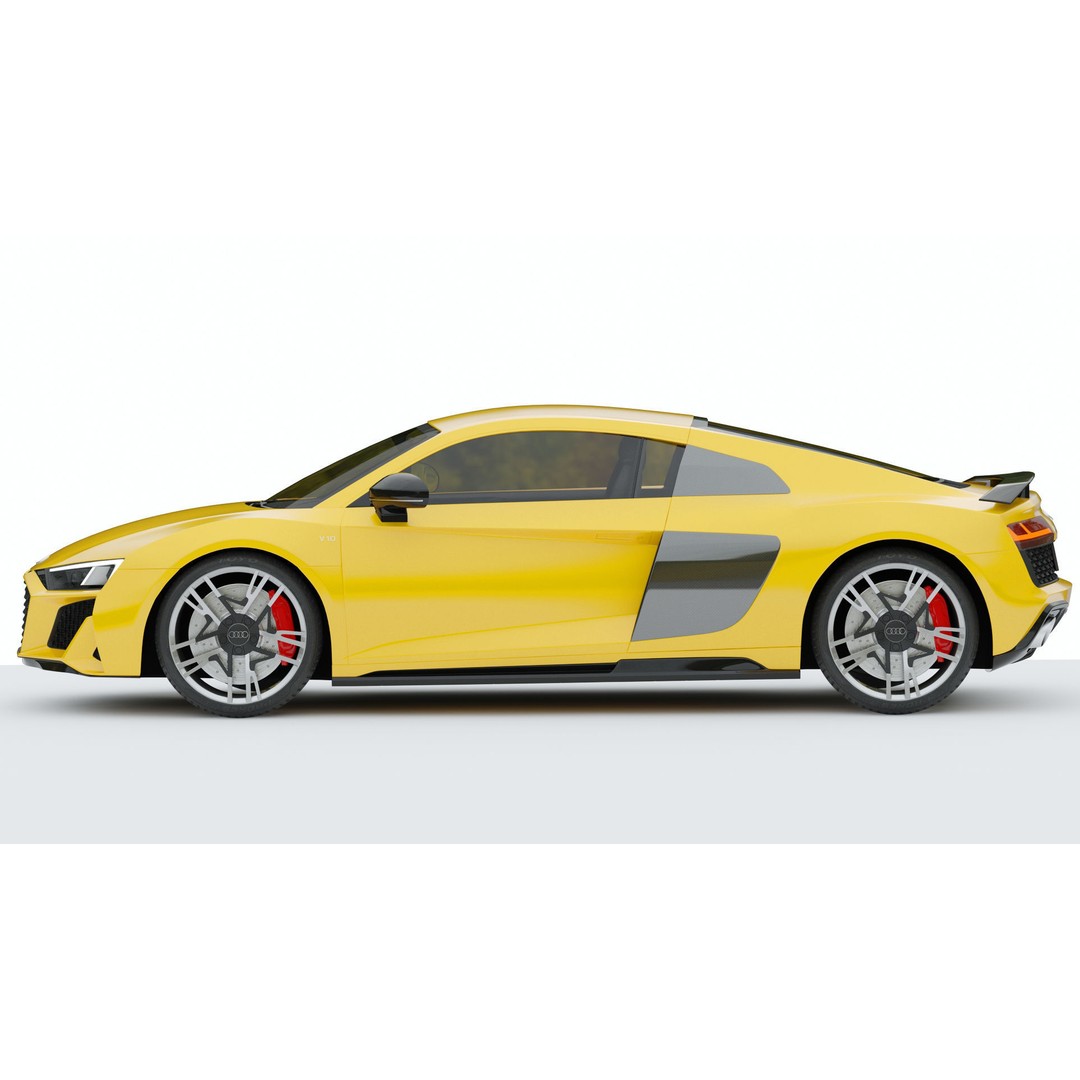 Audi R8 2019 3D Model – High Poly Sport Car, PBR Textures, FBX - View 4