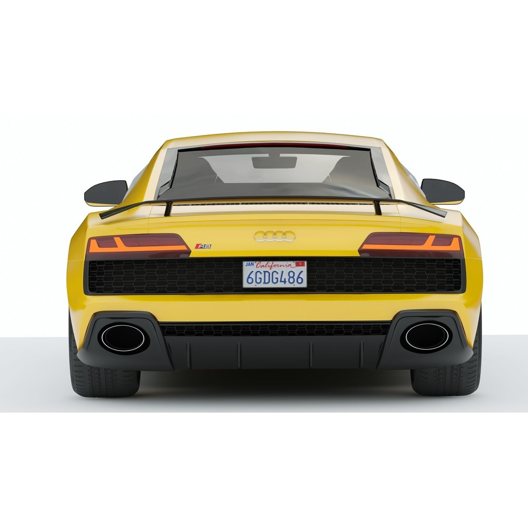 Audi R8 2019 3D Model – High Poly Sport Car, PBR Textures, FBX - View 6
