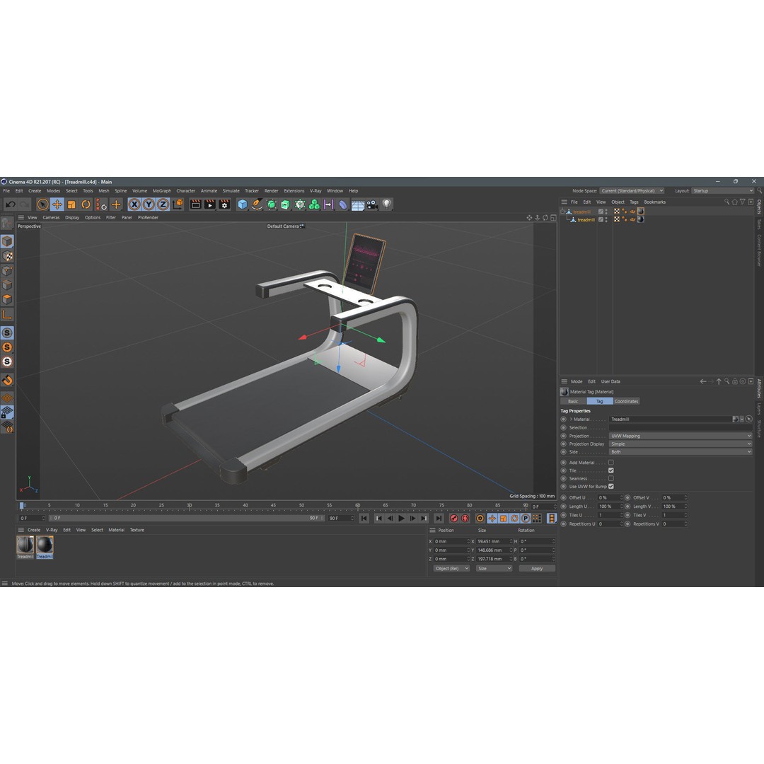 Treadmill 3D Model – Low Poly Game Ready Asset, FBX, OBJ - View 16
