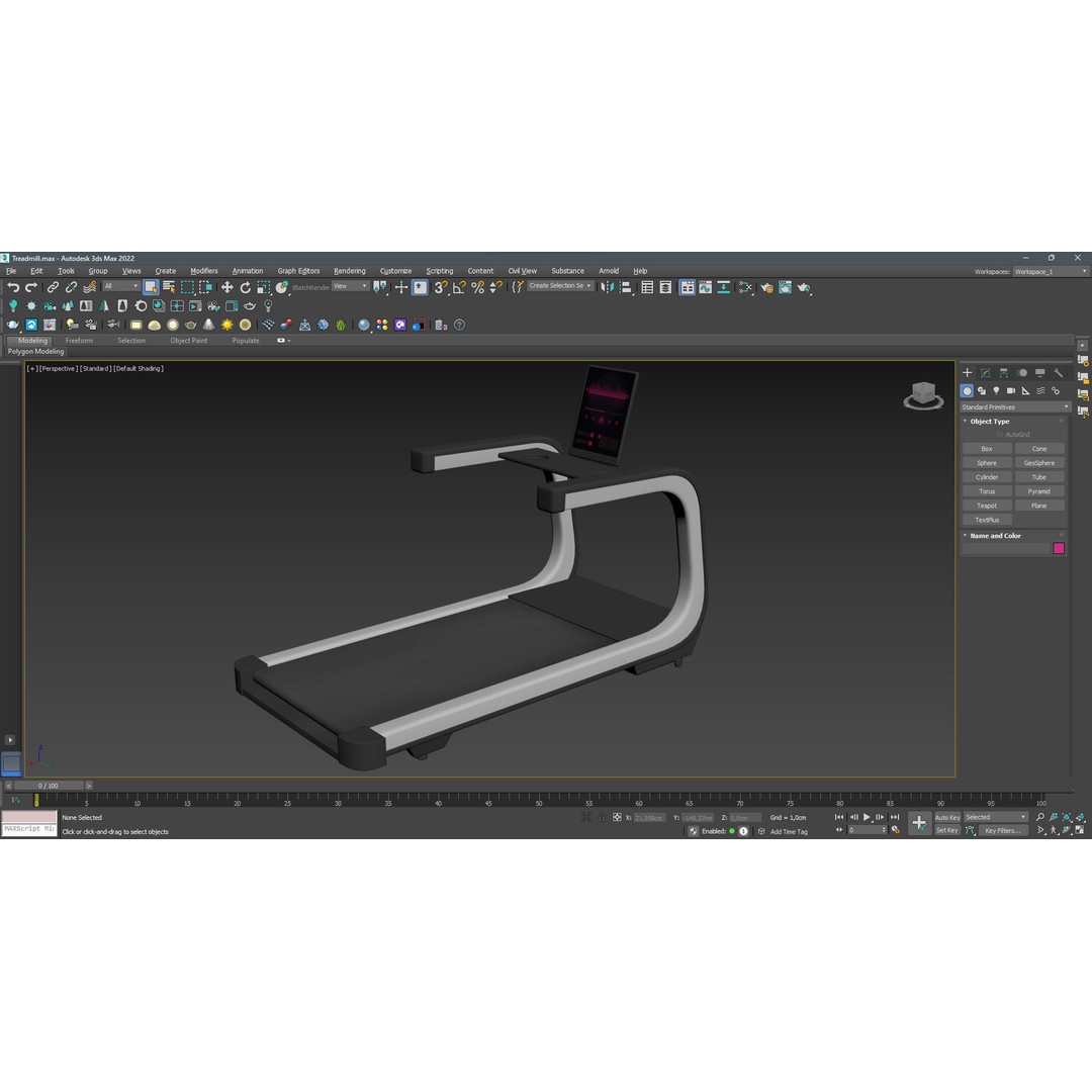 Treadmill 3D Model – Low Poly Game Ready Asset, FBX, OBJ - View 17