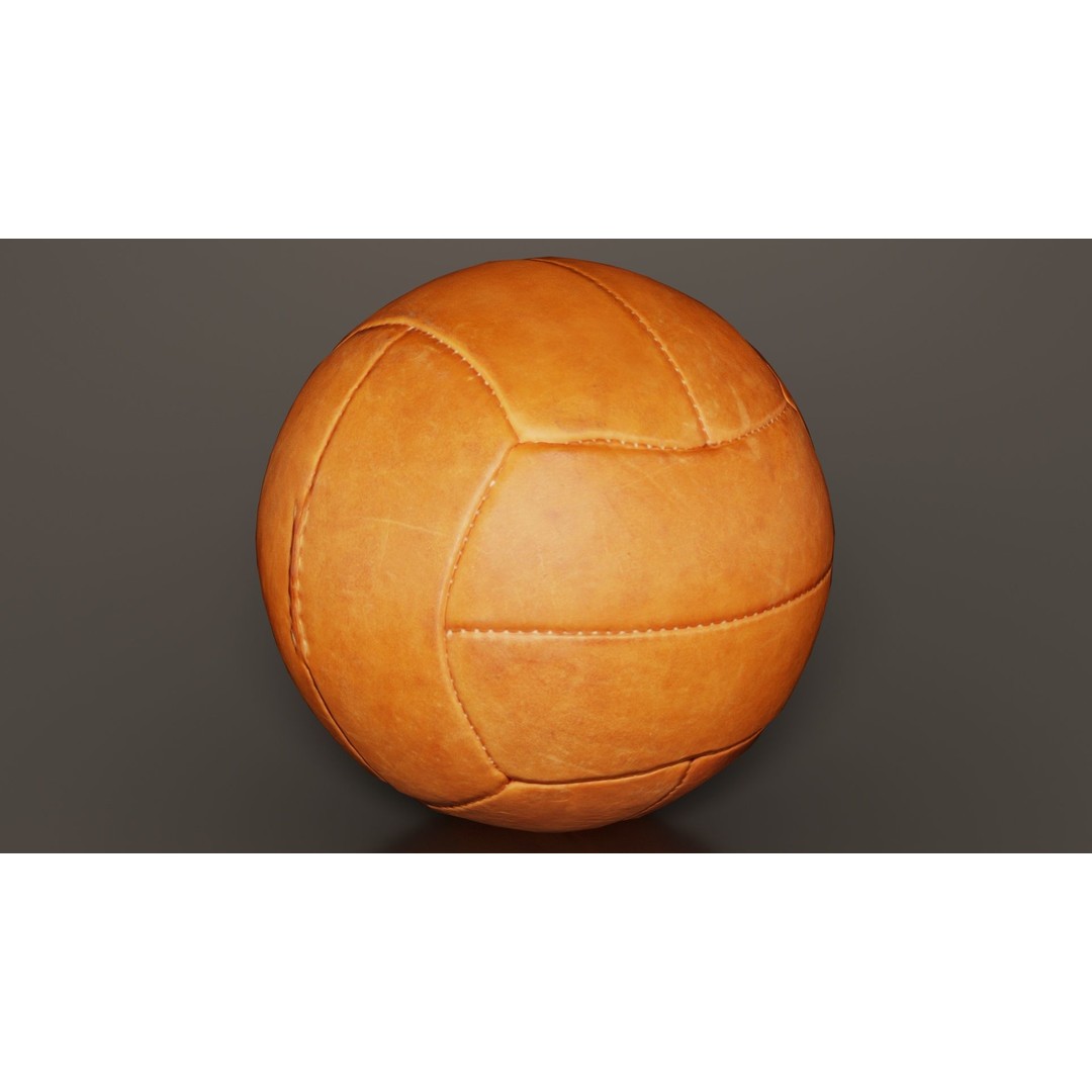 Leather Soccer Ball 3D Model – Low Poly Scanned Asset, FBX, Blender - View 3