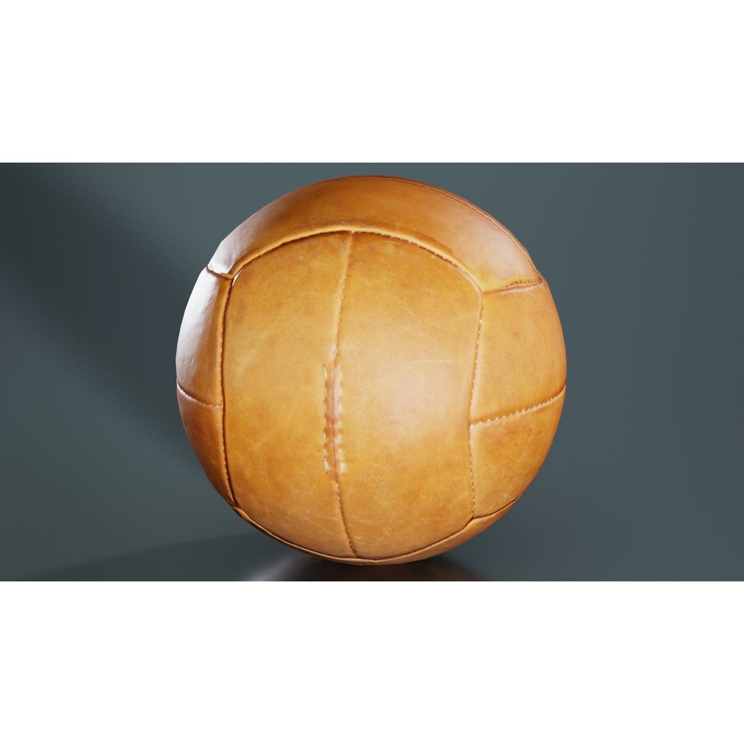 Leather Soccer Ball 3D Model – Low Poly Scanned Asset, FBX, Blender - View 6