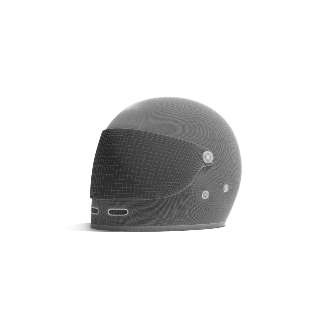 Black Racing Helmet 3D Model – PBR Rigged Design, FBX, OBJ