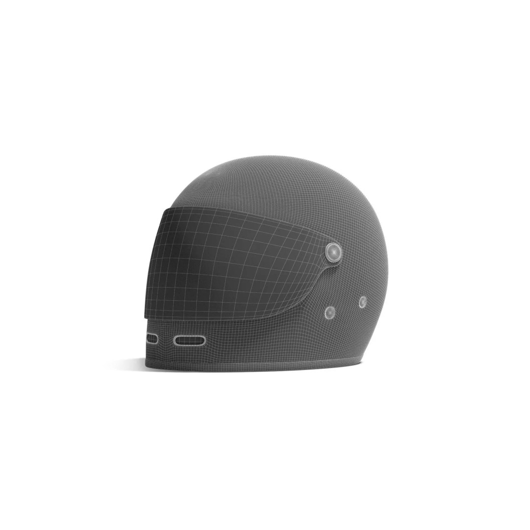 Black Racing Helmet 3D Model – PBR Rigged Design, FBX, OBJ - View 10