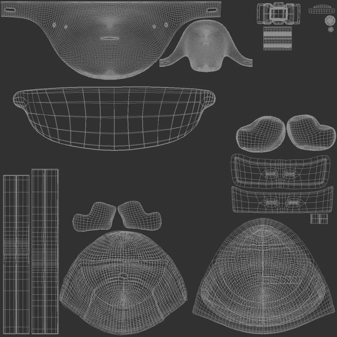 Black Racing Helmet 3D Model – PBR Rigged Design, FBX, OBJ - View 8