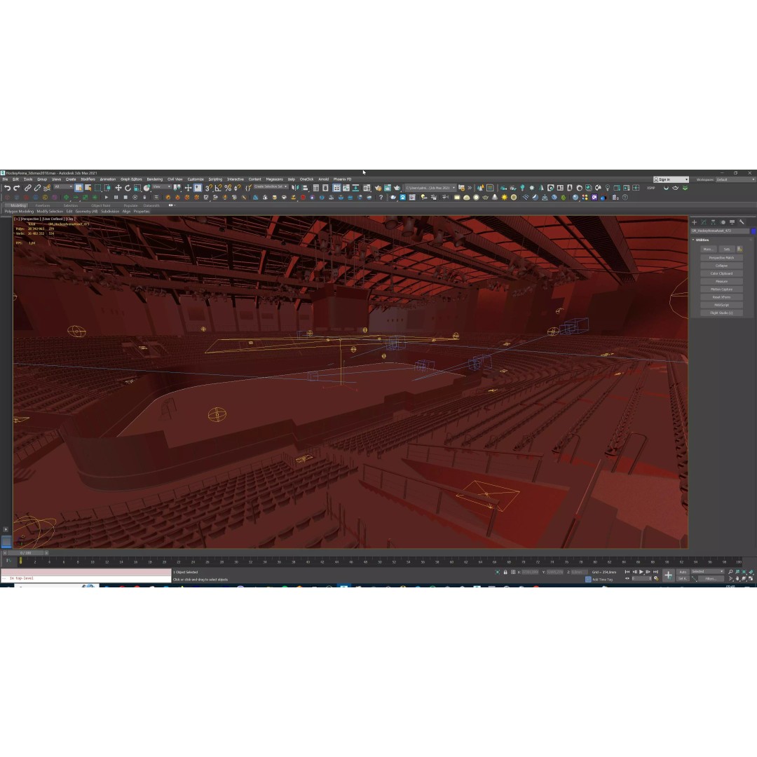 Ice Hockey Arena 3D Model – Modular Sports Venue with PBR Textures, FBX
