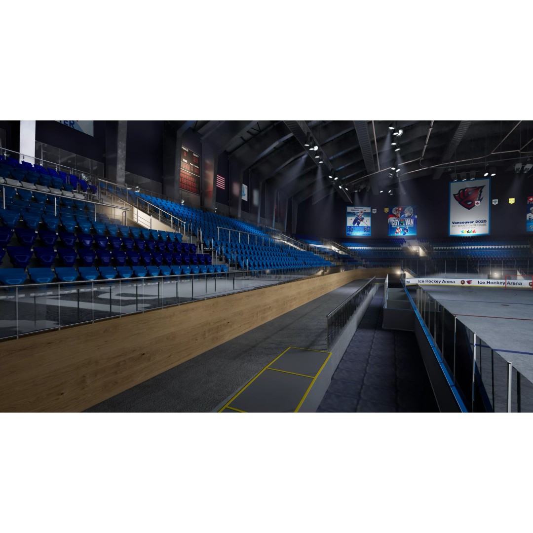 Ice Hockey Arena 3D Model – Modular Sports Venue with PBR Textures, FBX - View 10