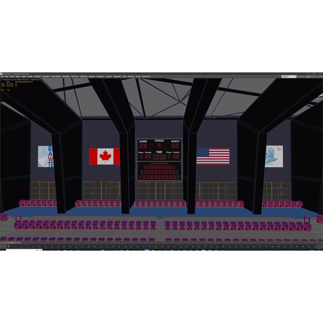 Ice Hockey Arena 3D Model – Modular Sports Venue with PBR Textures, FBX - View 16