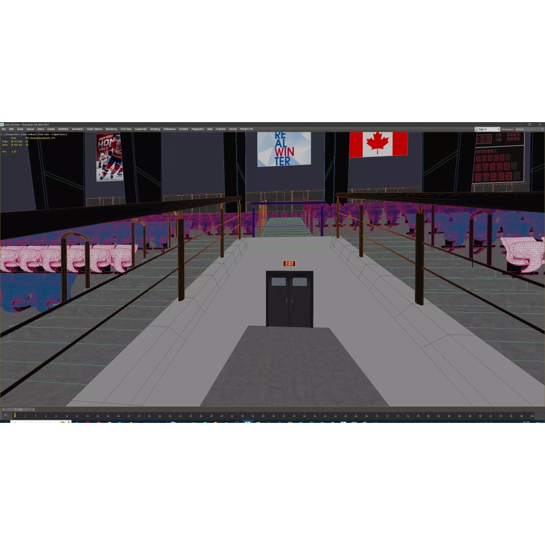 Ice Hockey Arena 3D Model – Modular Sports Venue with PBR Textures, FBX - View 17