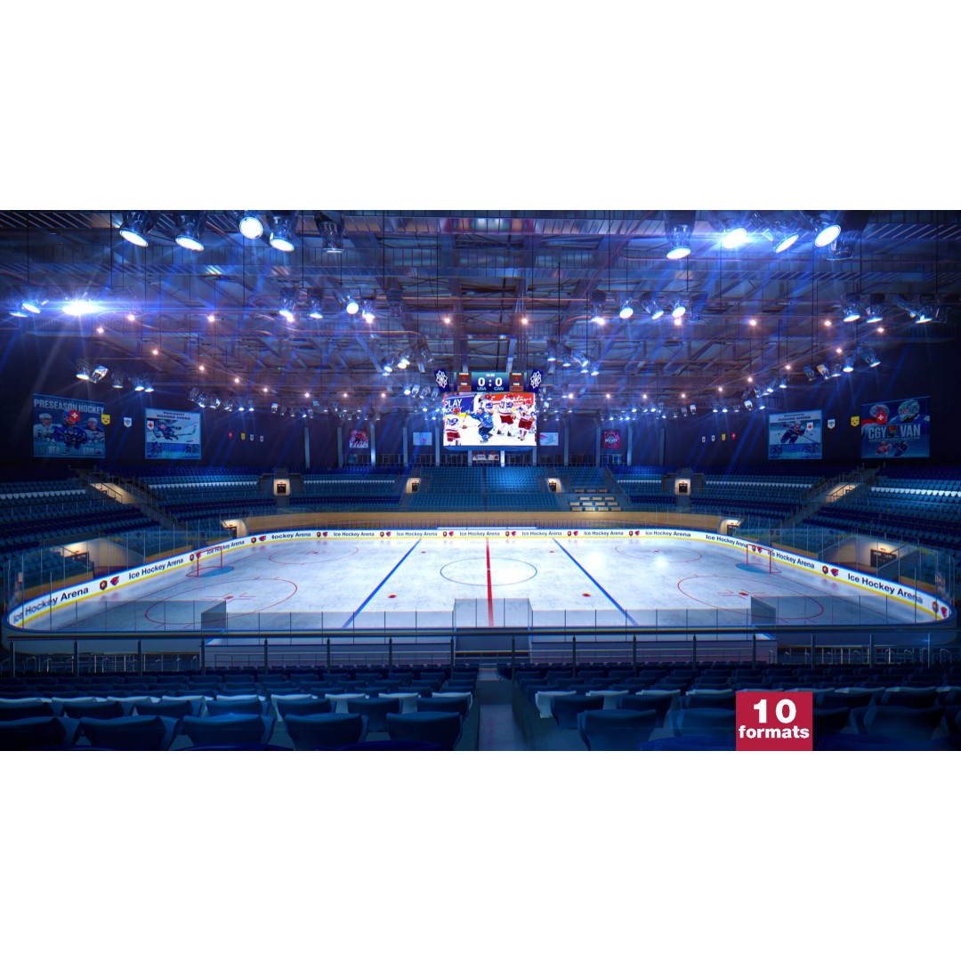 Ice Hockey Arena 3D Model – Modular Sports Venue with PBR Textures, FBX - View 2