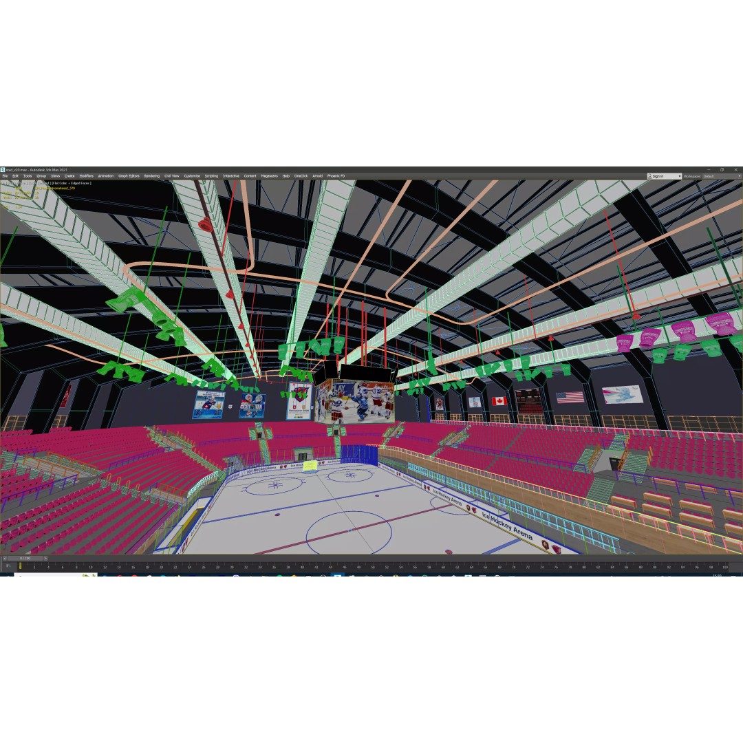 Ice Hockey Arena 3D Model – Modular Sports Venue with PBR Textures, FBX - View 20