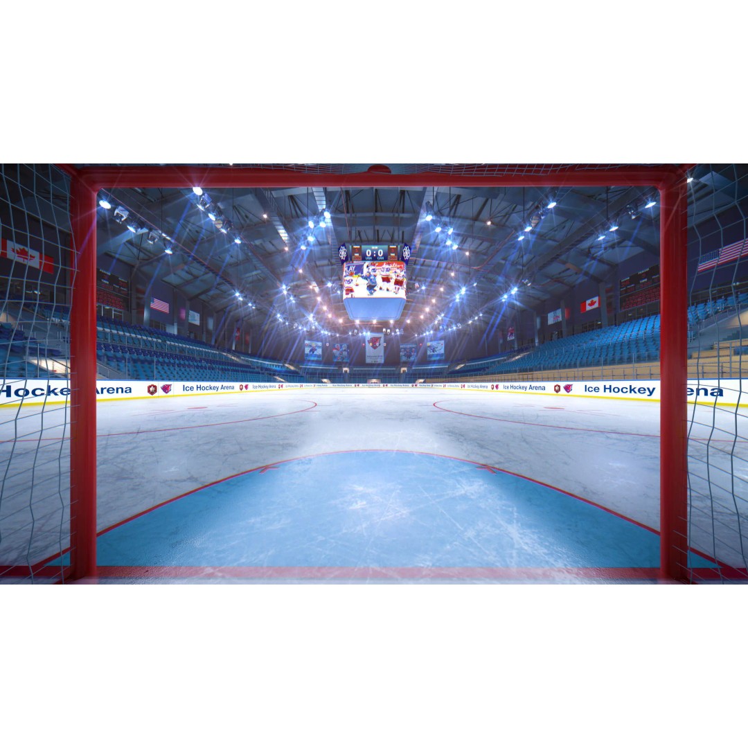 Ice Hockey Arena 3D Model – Modular Sports Venue with PBR Textures, FBX - View 3