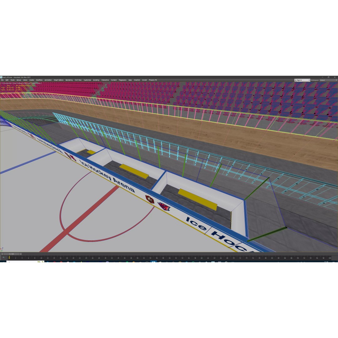 Ice Hockey Arena 3D Model – Modular Sports Venue with PBR Textures, FBX - View 30