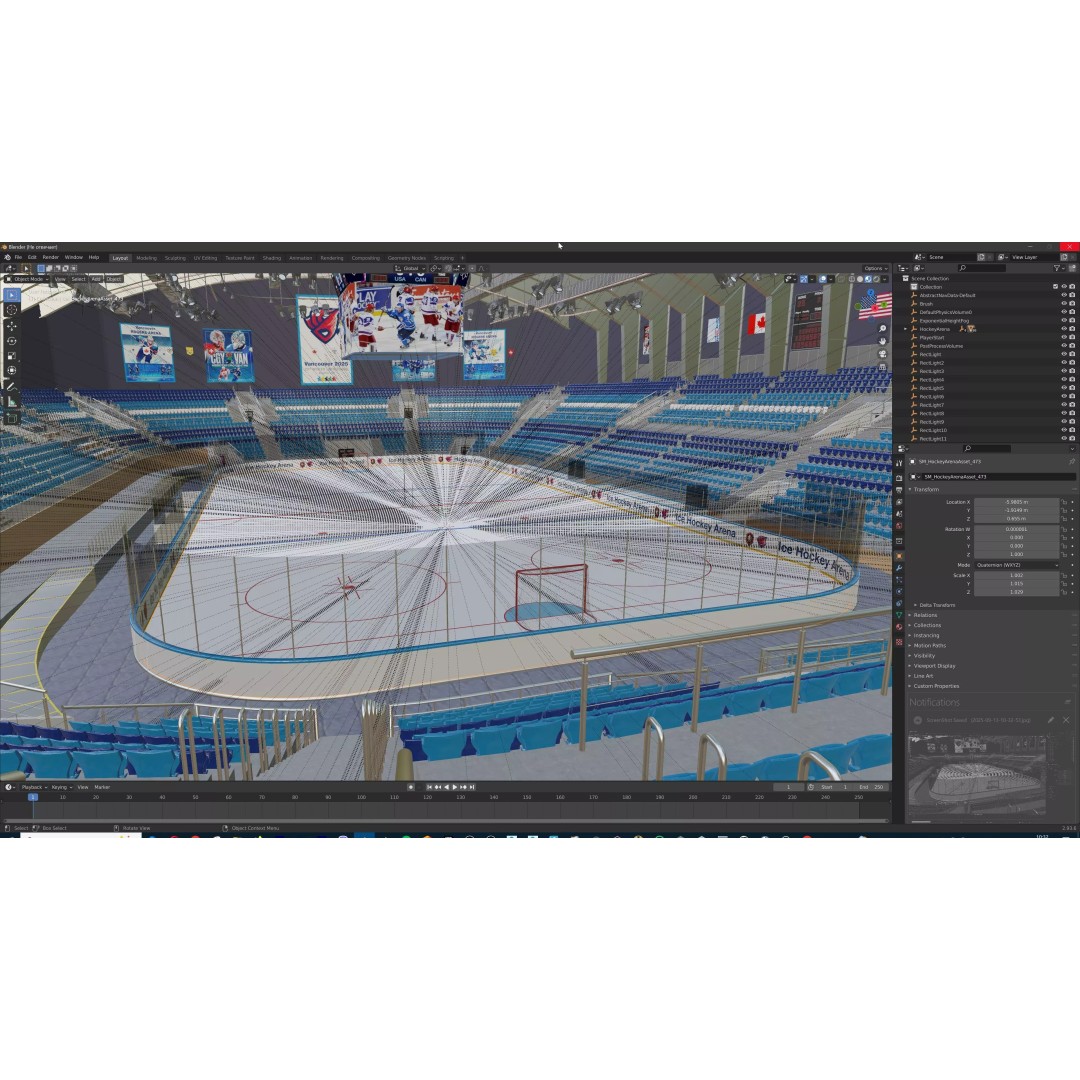 Ice Hockey Arena 3D Model – Modular Sports Venue with PBR Textures, FBX - View 34
