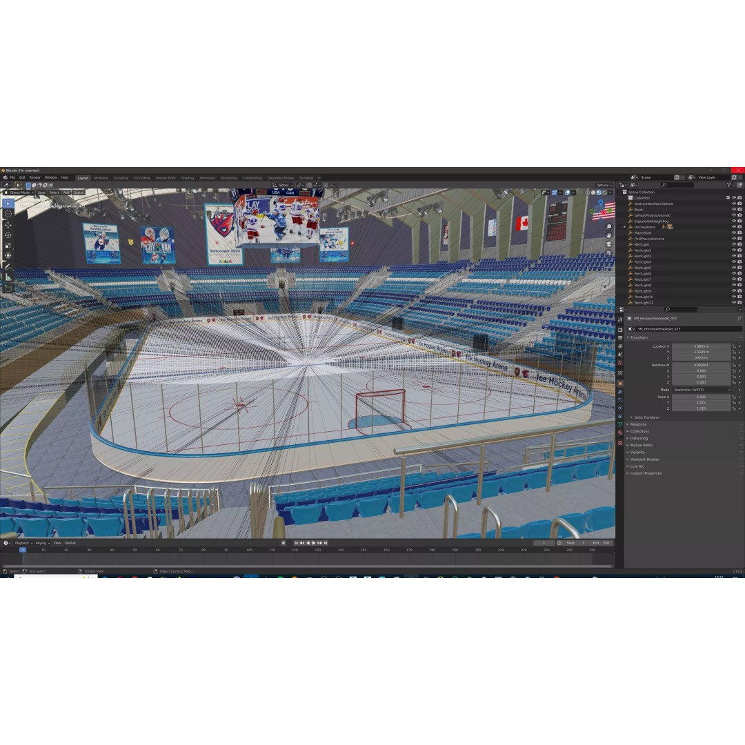 Ice Hockey Arena 3D Model – Modular Sports Venue with PBR Textures, FBX - View 35