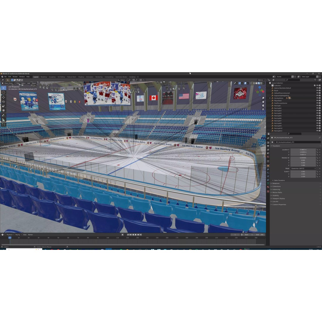 Ice Hockey Arena 3D Model – Modular Sports Venue with PBR Textures, FBX - View 36