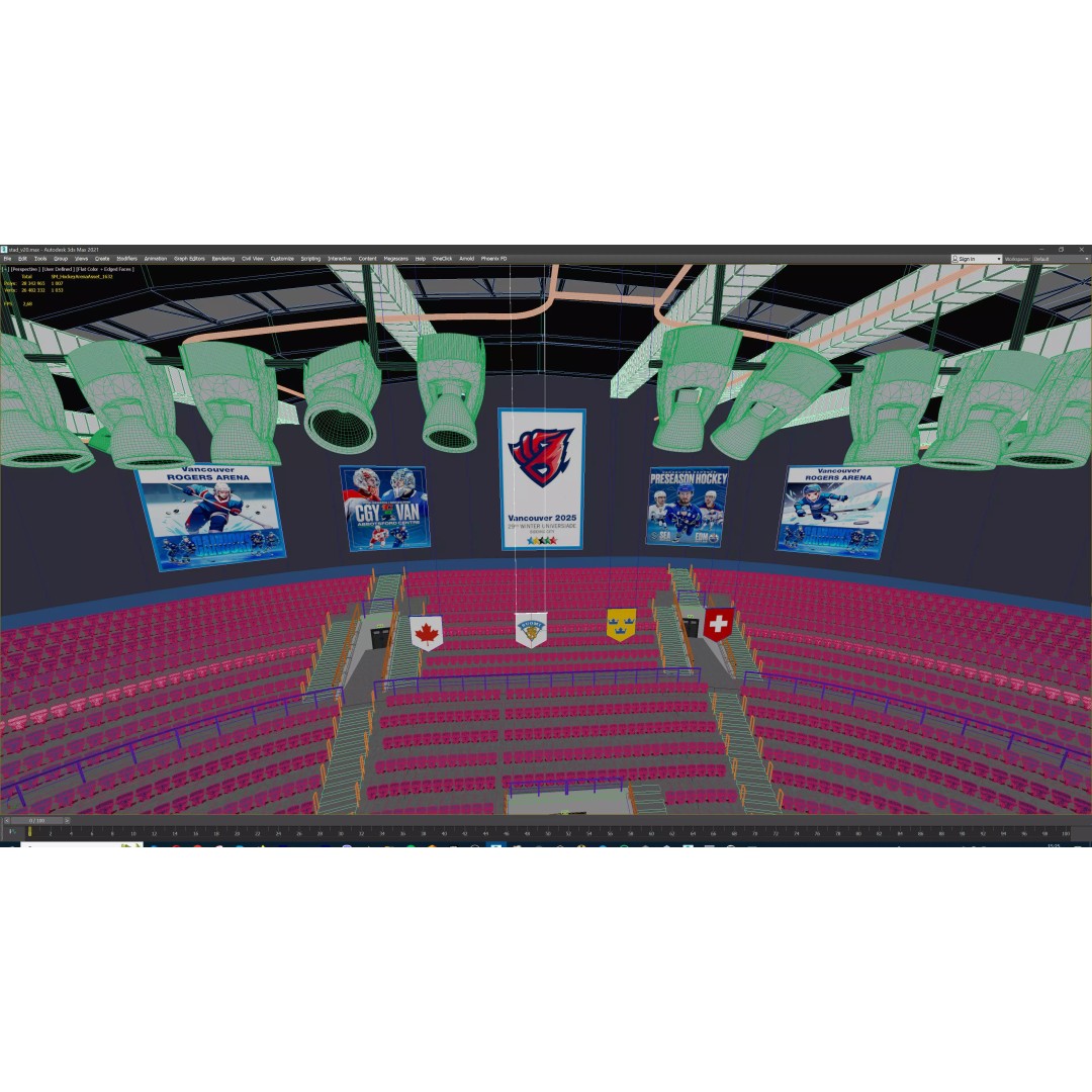 Ice Hockey Arena 3D Model – Modular Sports Venue with PBR Textures, FBX - View 37