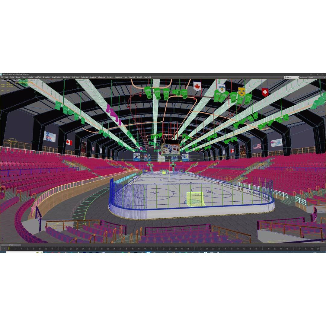 Ice Hockey Arena 3D Model – Modular Sports Venue with PBR Textures, FBX - View 38