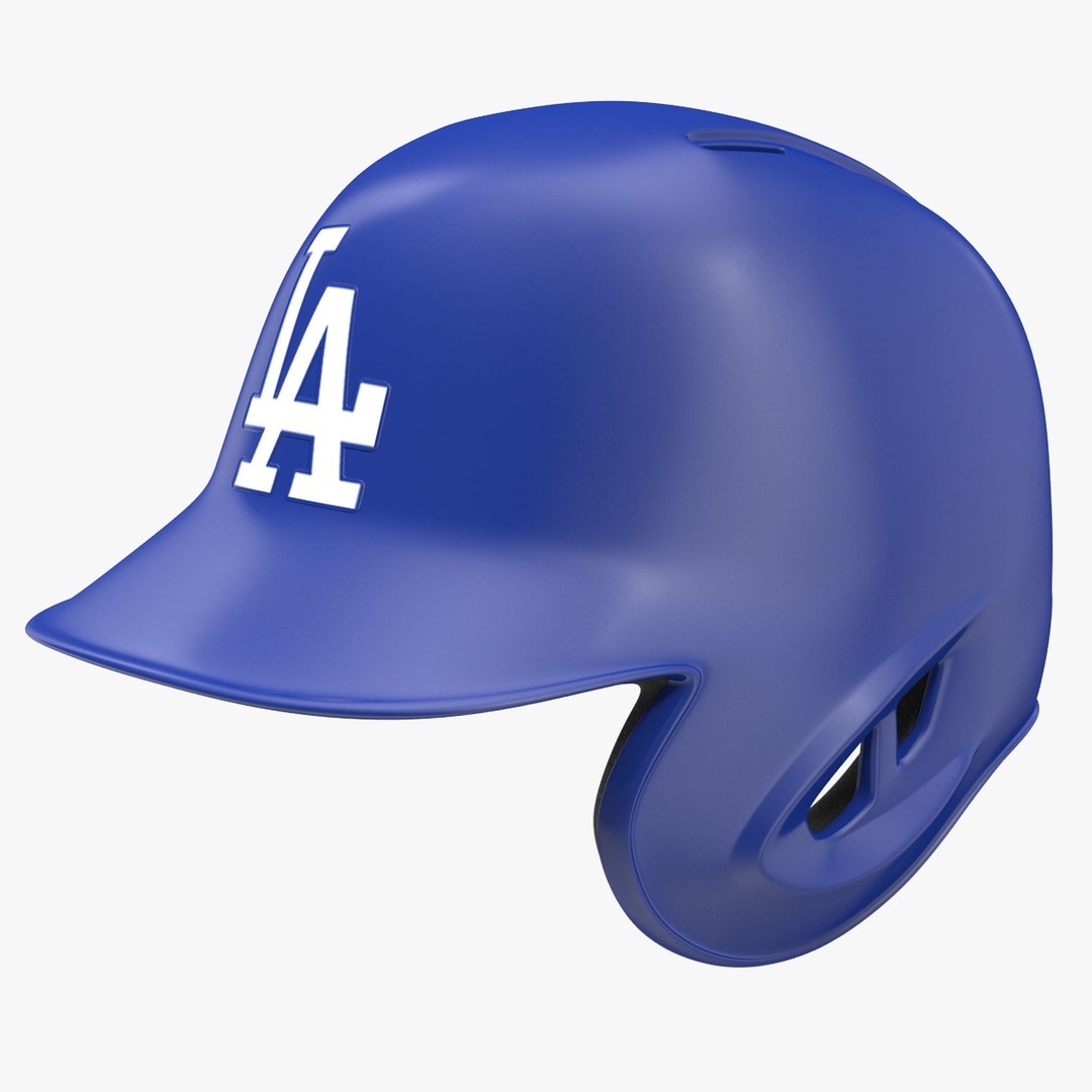 Baseball Helmet 3D Model – Low Poly LA Blue Game Asset, FBX - View 20