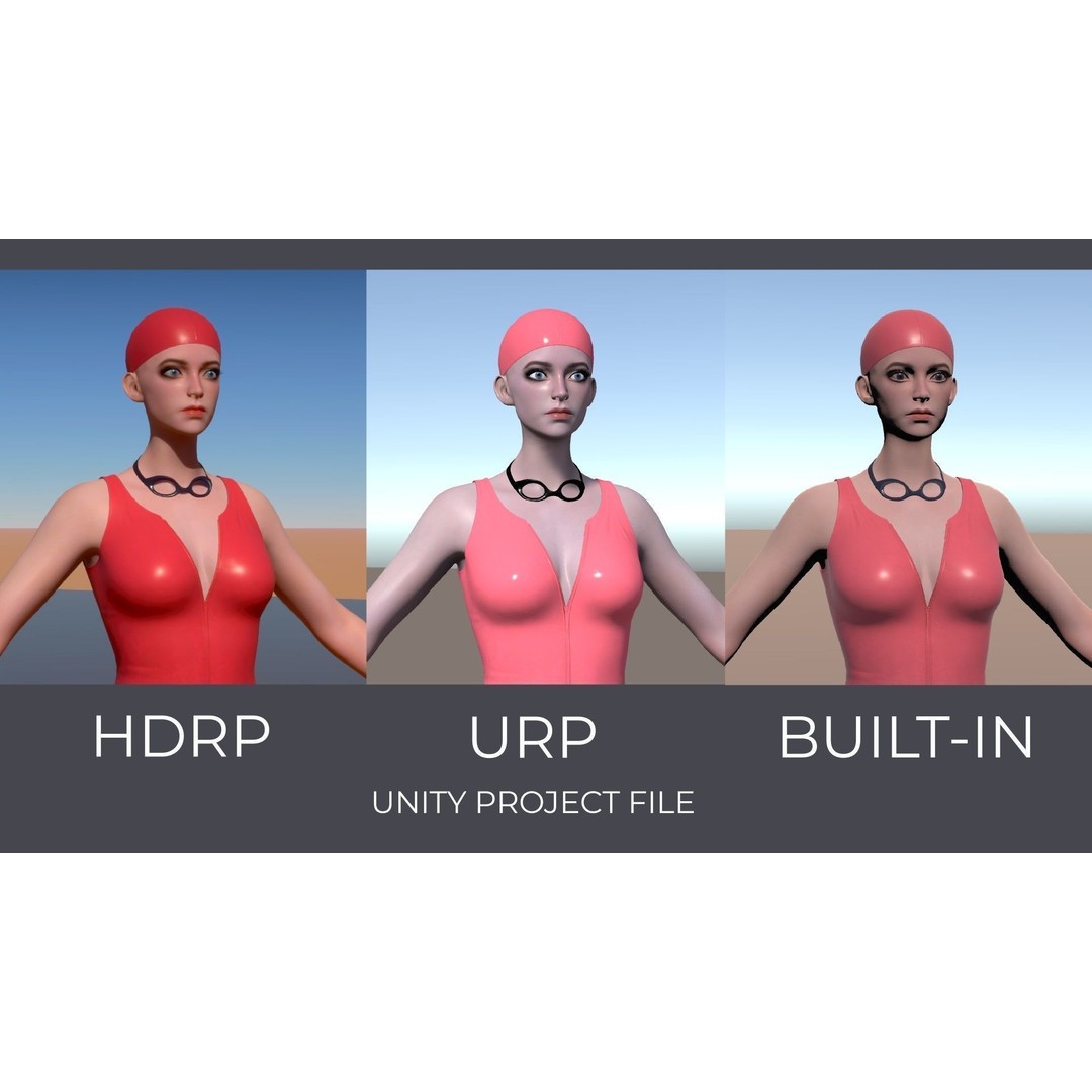 School Wear Girl 3D Model – Low Poly Game-Ready Character, FBX - View 26