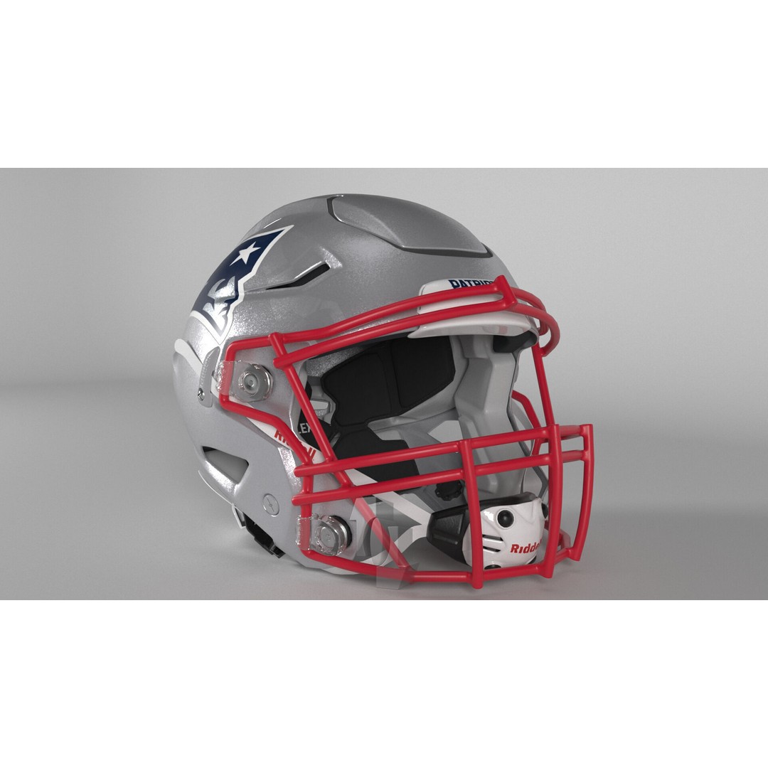 New England Patriots Helmet 3D Model – PBR Game-Ready Asset, FBX, OBJ - View 6