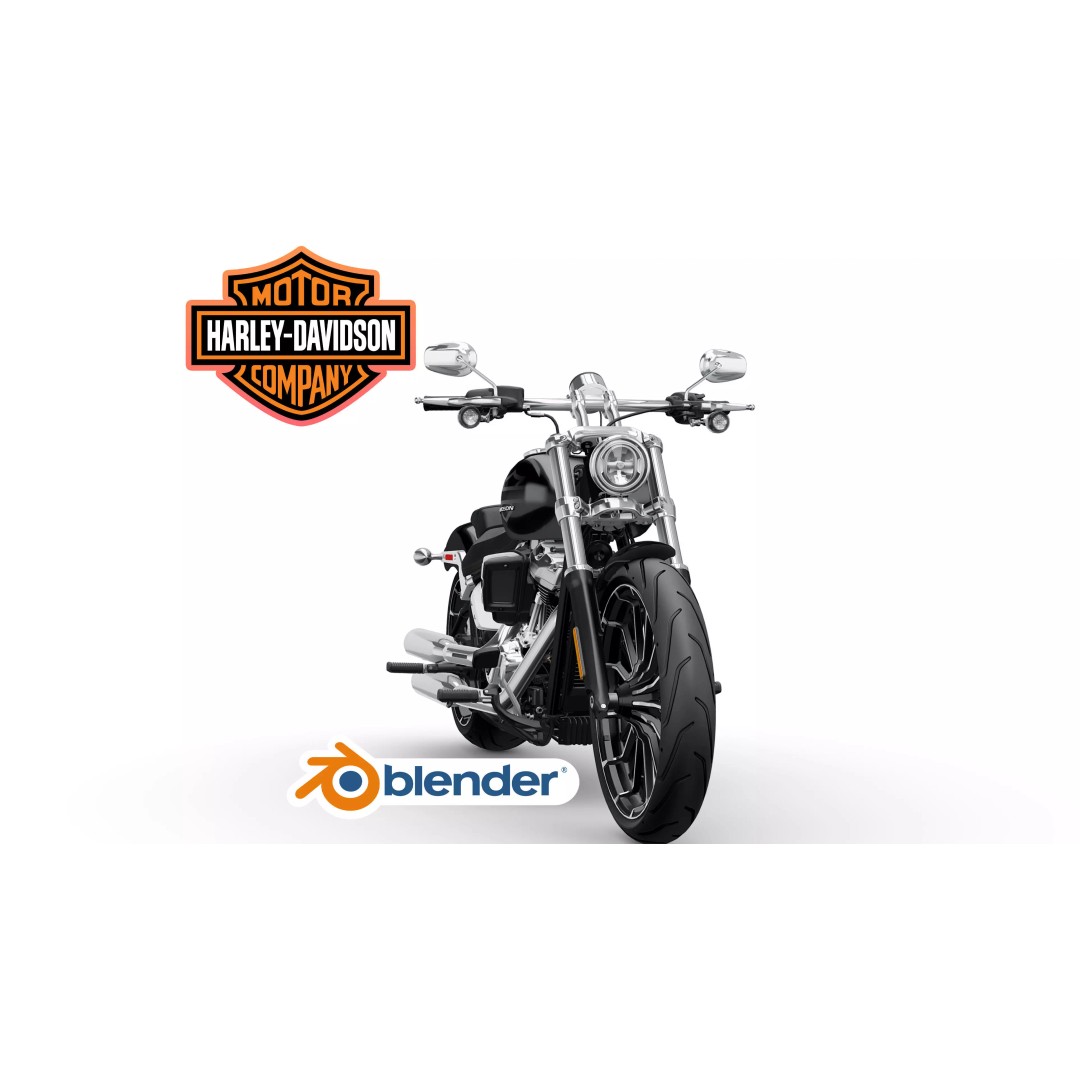 2026 Harley Davidson Breakout 3D Model – Low Poly Rigged Motorcycle, FBX - View 4
