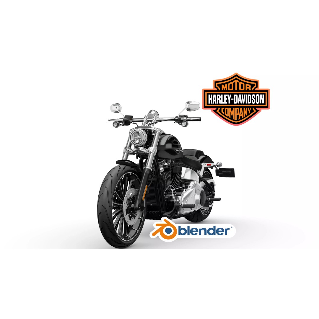 2026 Harley Davidson Breakout 3D Model – Low Poly Rigged Motorcycle, FBX - View 5