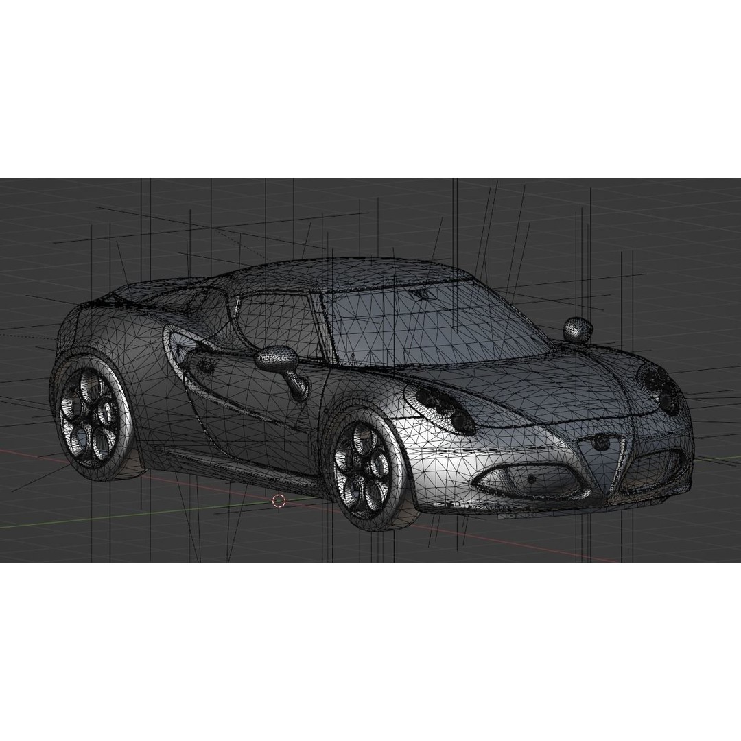 Alfa Romeo 4C 3D Model – PBR Game-Ready Sports Car, FBX/OBJ