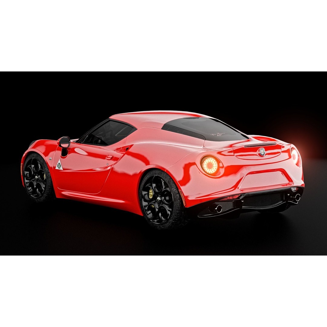 Alfa Romeo 4C 3D Model – PBR Game-Ready Sports Car, FBX/OBJ - View 3