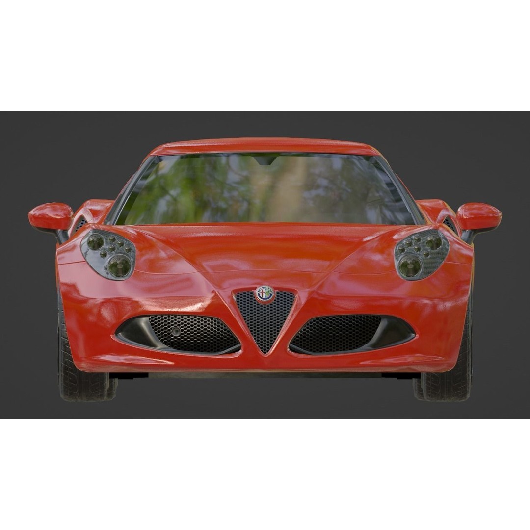 Alfa Romeo 4C 3D Model – PBR Game-Ready Sports Car, FBX/OBJ - View 7