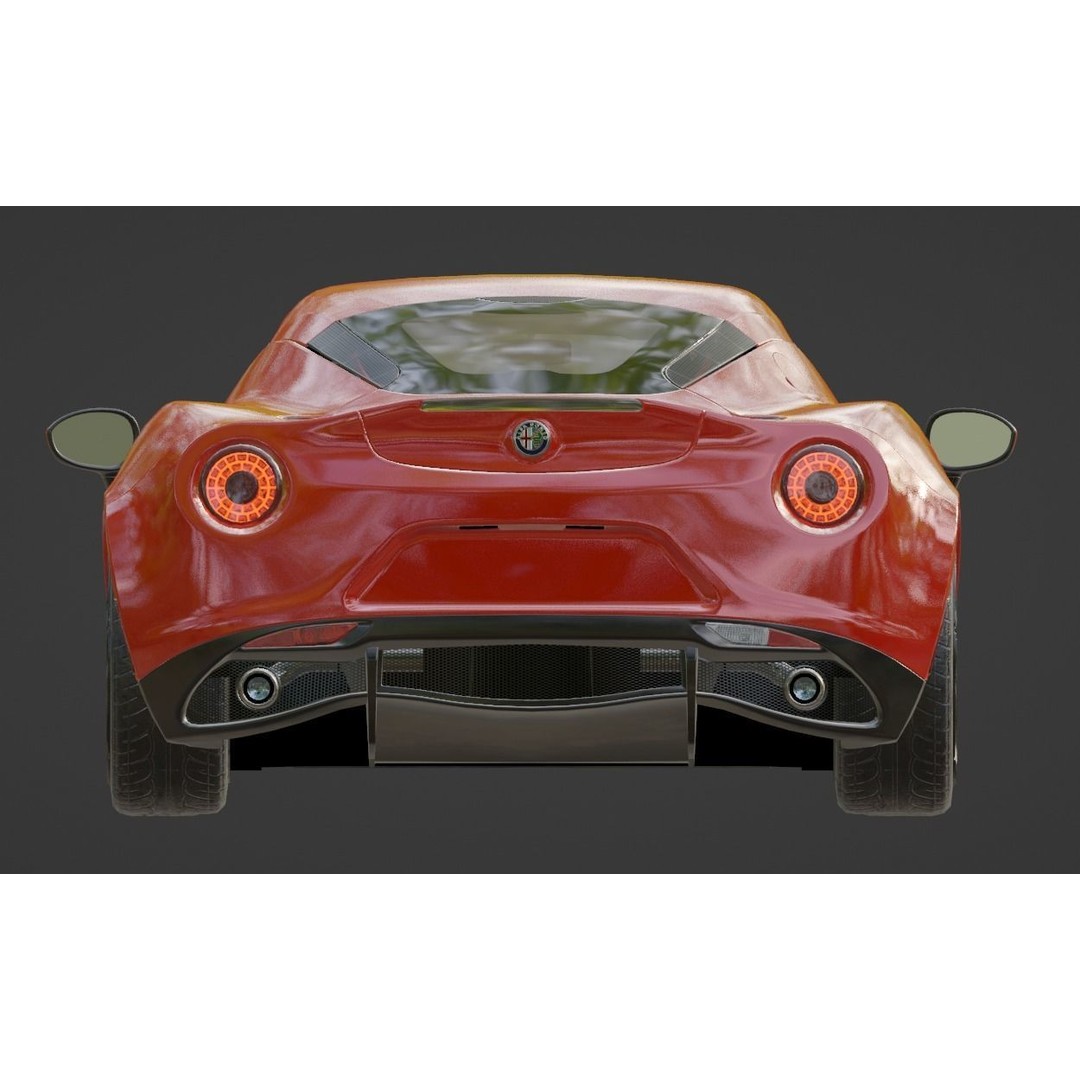 Alfa Romeo 4C 3D Model – PBR Game-Ready Sports Car, FBX/OBJ - View 8
