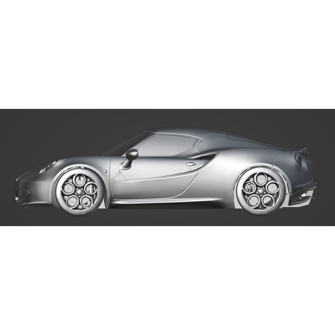 Alfa Romeo 4C 3D Model – PBR Game-Ready Sports Car, FBX/OBJ - View 9