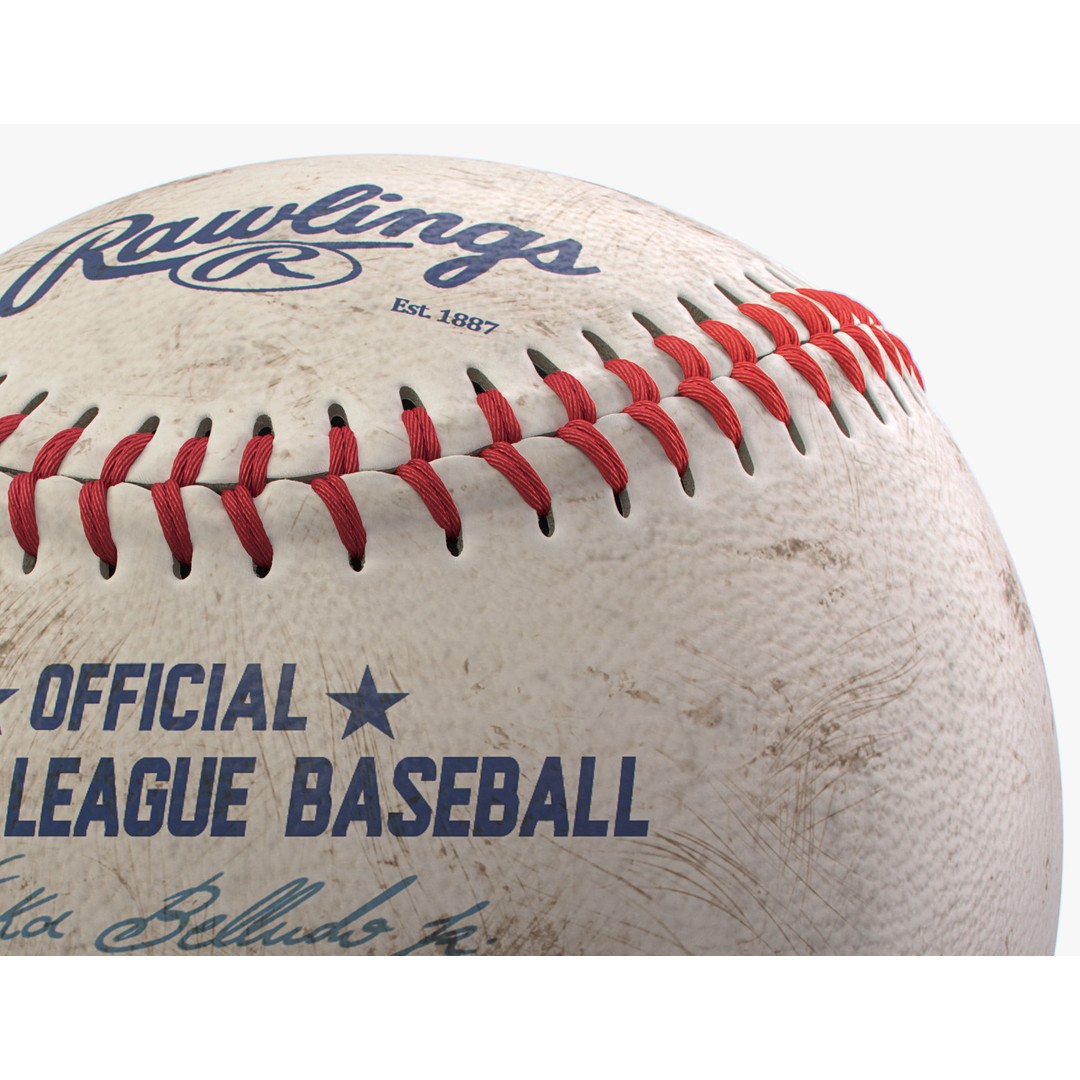 Baseball Ball 3D Model – High Precision PBR Game Asset, FBX, OBJ - View 23