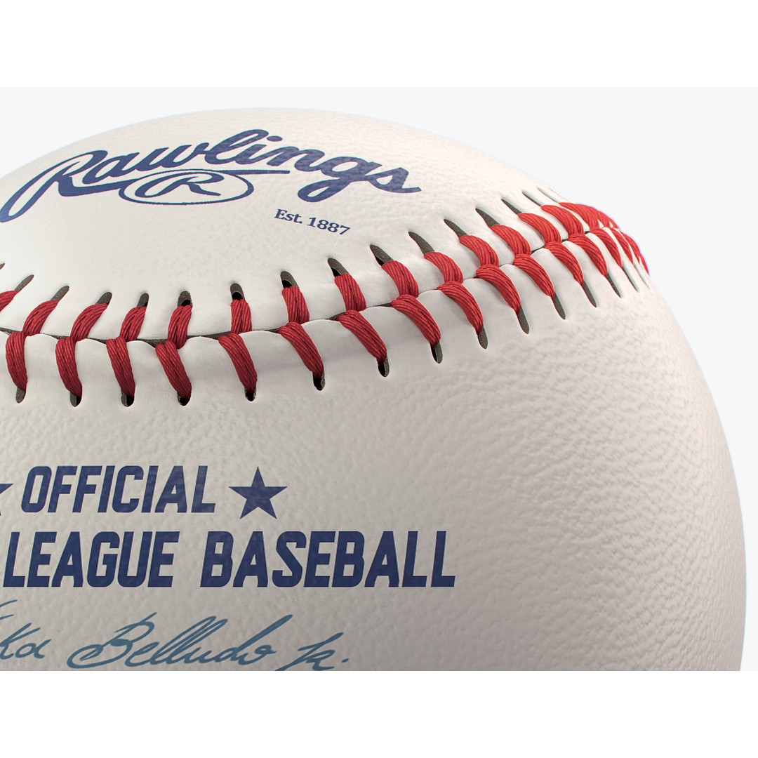 Baseball Ball 3D Model – High Precision PBR Game Asset, FBX, OBJ - View 26