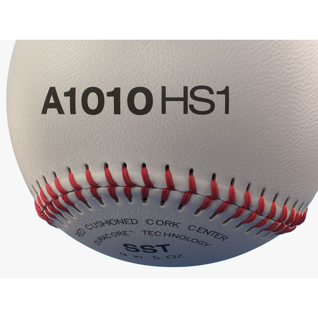 Baseball Ball 3D Model – High Precision PBR Game Asset, FBX, OBJ - View 4