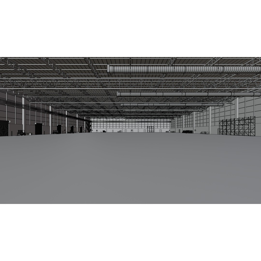 Industrial Warehouse Interior 3D Model – Low Poly Game Asset, FBX, OBJ - View 13