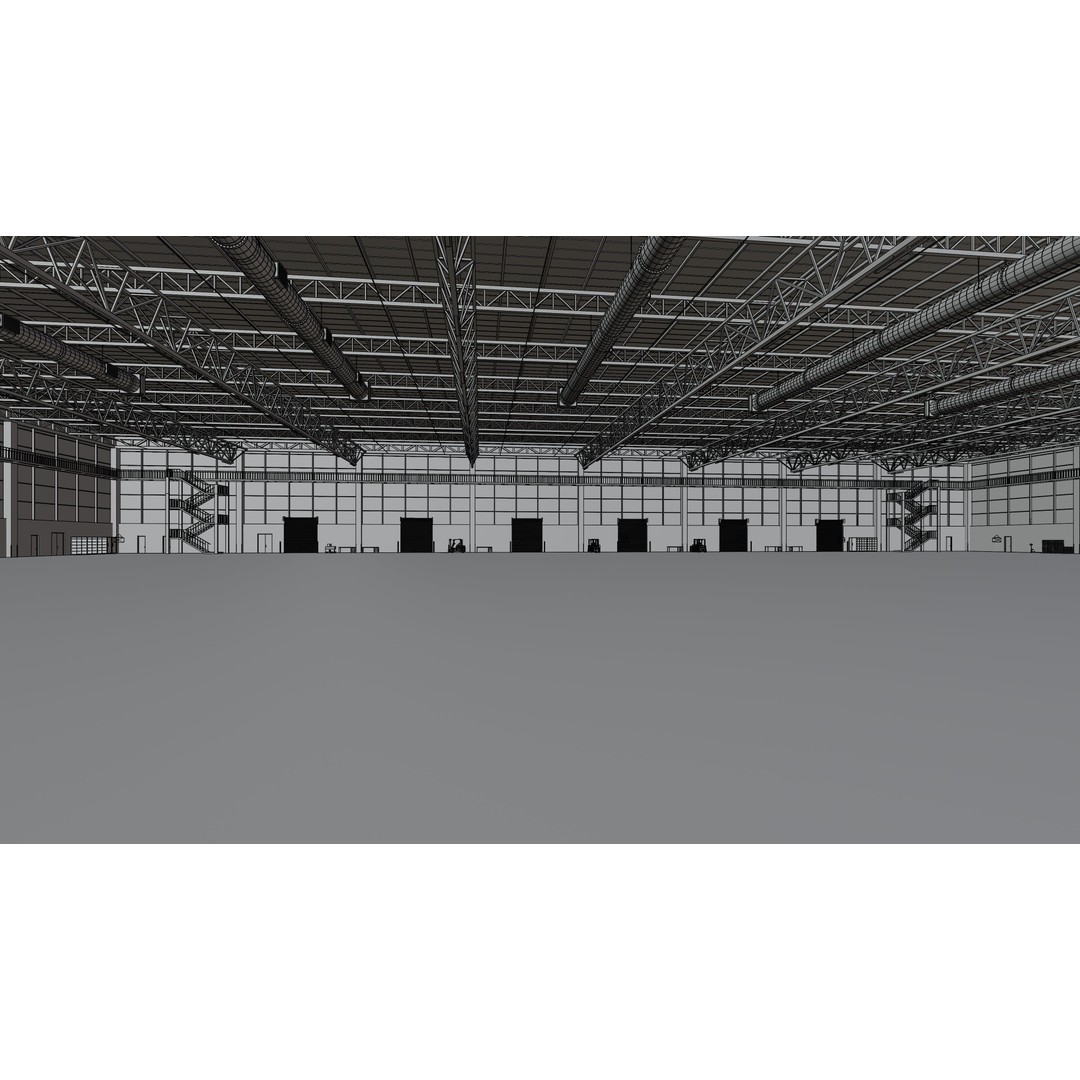Industrial Warehouse Interior 3D Model – Low Poly Game Asset, FBX, OBJ - View 16