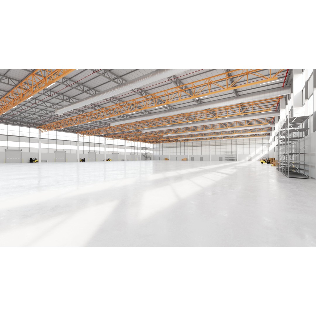 Industrial Warehouse Interior 3D Model – Low Poly Game Asset, FBX, OBJ - View 4
