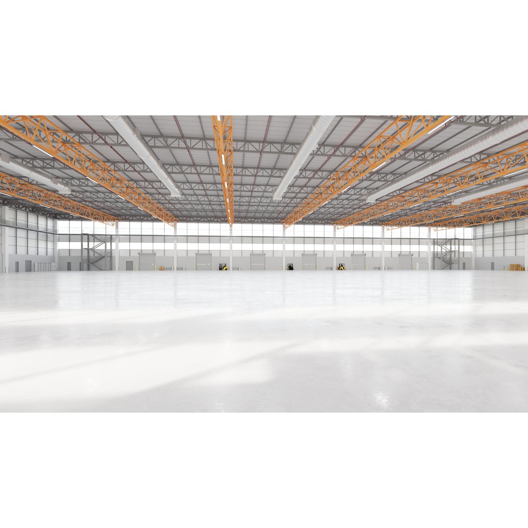 Industrial Warehouse Interior 3D Model – Low Poly Game Asset, FBX, OBJ - View 5