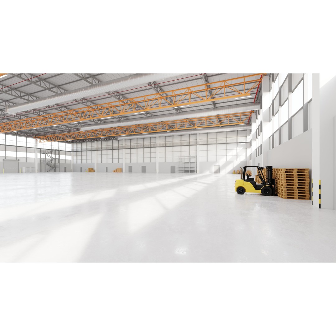 Industrial Warehouse Interior 3D Model – Low Poly Game Asset, FBX, OBJ - View 6