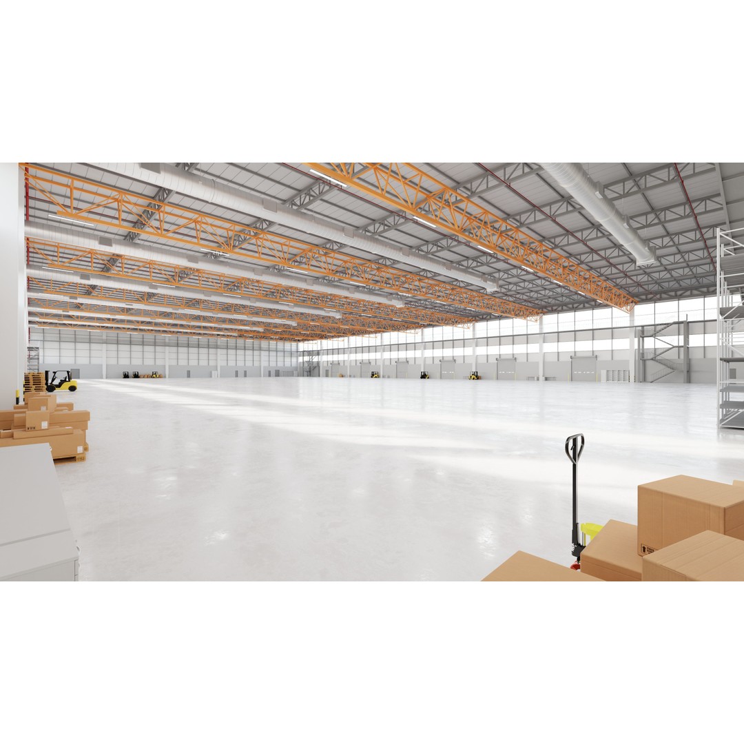 Industrial Warehouse Interior 3D Model – Low Poly Game Asset, FBX, OBJ - View 7